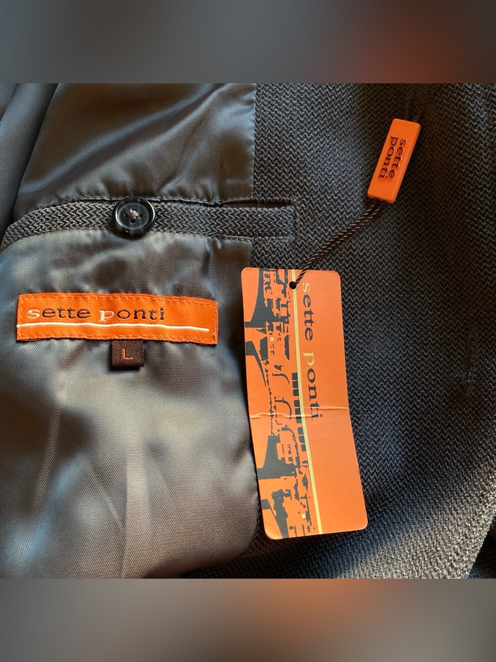 Men's Lightweight Dark Gray Button-Front Shirt Jacket | sette ponti - Picture 3 of 10